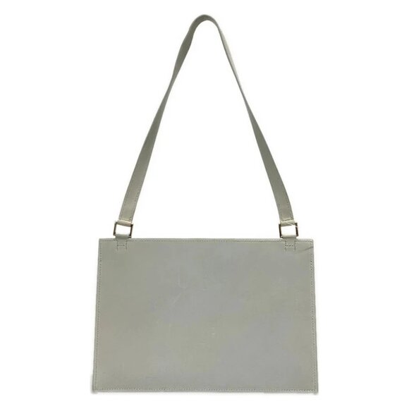 HERMES - Light gray Leather Square E Shoulder Bag - Picture 3 of 16
